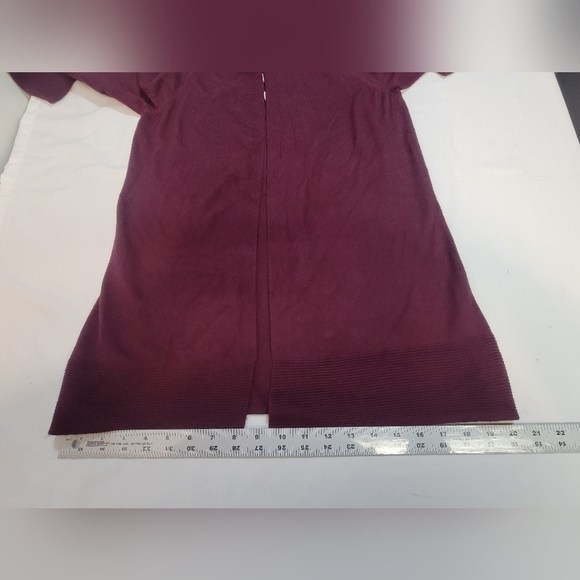 EVOLUTION BY CYRUS Ancho Chili Burgandy Open Front Cardigan Sweater Size Small - Picture 6 of 9